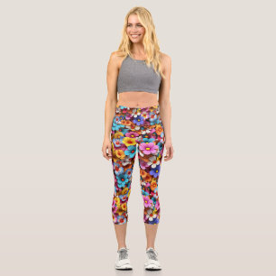 Colourful Pretty Flowers Pattern-20240 Capri Leggings