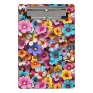 Colourful Pretty Flowers Pattern-20240 Mini Clipboard