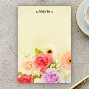 Colourful Pretty Flowers Personalised Floral Post-it Notes