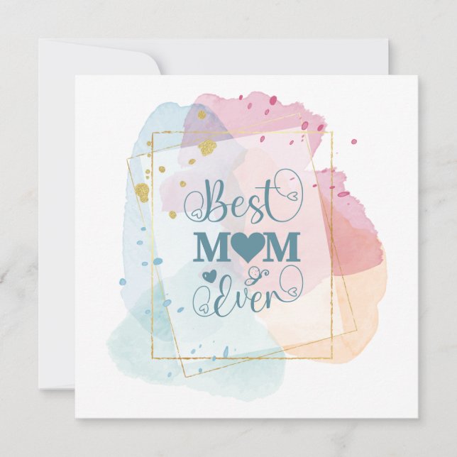 Colourful Pretty Pastel Best Mom Ever (Front)