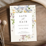 Colourful Pretty Spring Wildflower Meadow Garden  Save The Date<br><div class="desc">Capture the beauty of nature on your special day with our exquisite wildflower watercolor save the date. Elegant, unique, and blooming with love. Use the text fields to personalise your design with your own wording and details. If you want to change the font style, colour or text placement, simply click...</div>