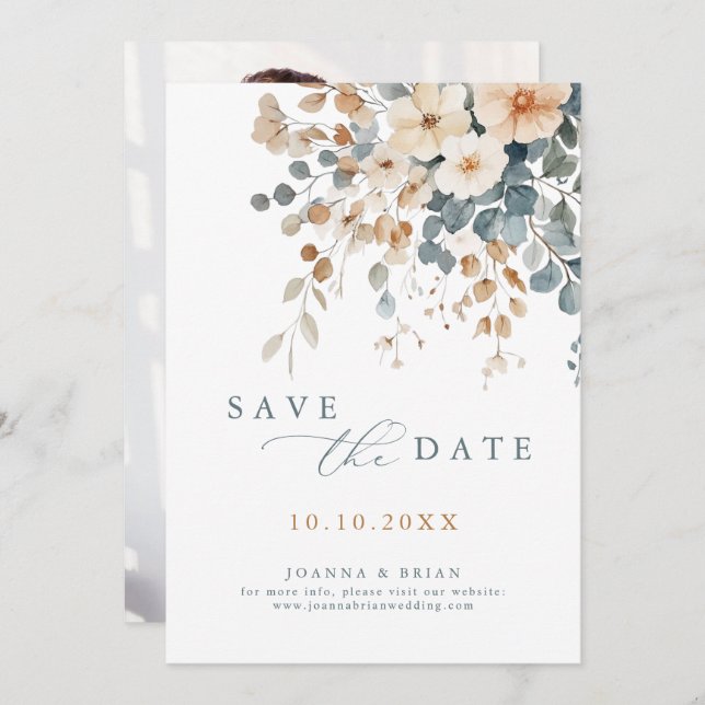 Colourful Pretty Spring Wildflower Meadow Photo  Save The Date (Front/Back)