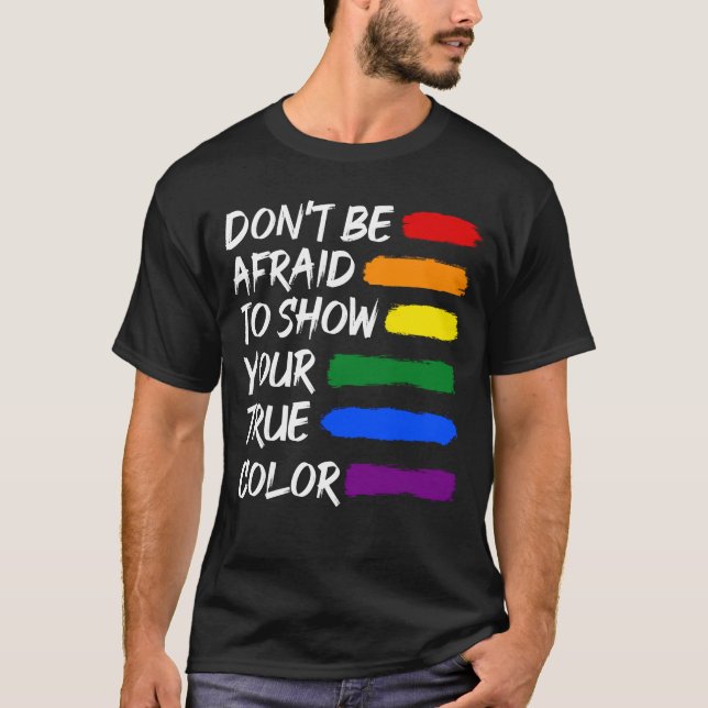 Colourful Pride LGBTQ Gay Lesbian Queer T-Shirt (Front)