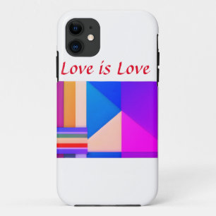 Colourful pride month gay LGBTQ love add name tex iPhone 11 Case