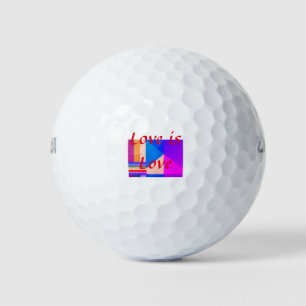 Colourful pride month gay LGBTQ love add name tex Golf Balls