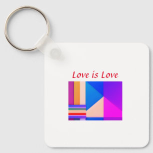 Colourful pride month gay LGBTQ love add name tex Key Ring