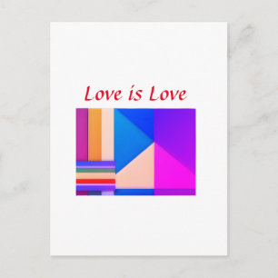 Colourful pride month gay LGBTQ love add name tex Postcard