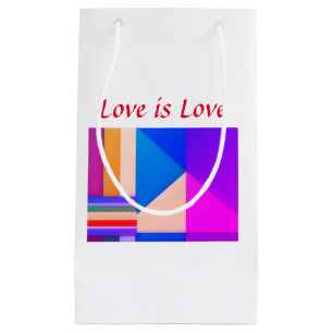 Colourful pride month gay LGBTQ love add name tex Small Gift Bag