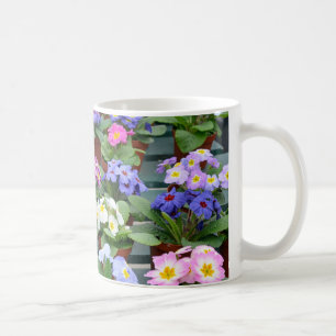Colourful primroses print coffee mug