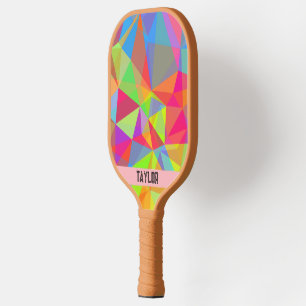 Colourful Prism Geometric Kaleidoscope Rainbow Pickleball Paddle