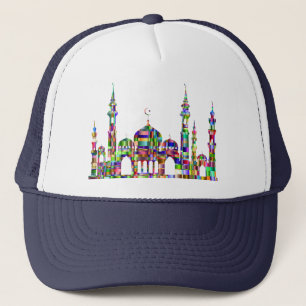 colourful prism mosque design trucker hat