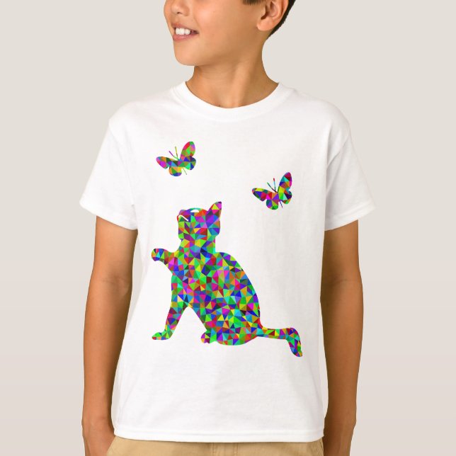Colourful Prismatic Kitten T-Shirt (Front)