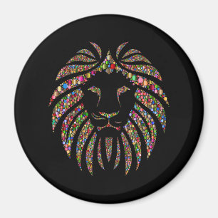 Colourful prismatic lion magnet