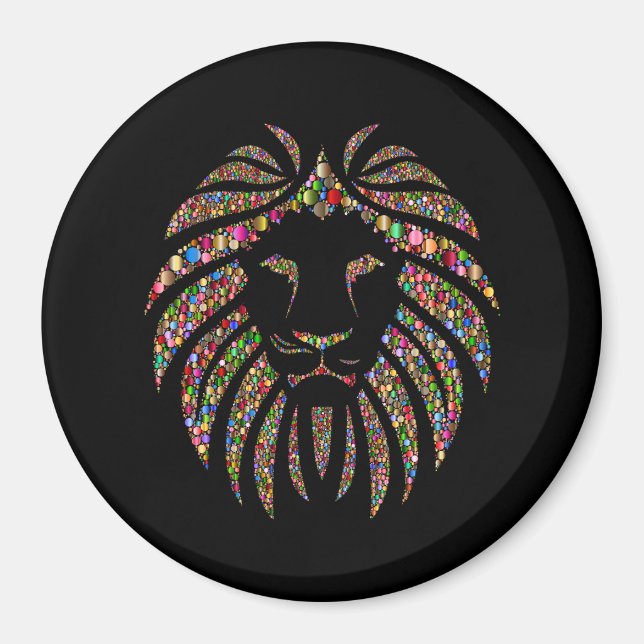 Colourful prismatic lion magnet (Front)