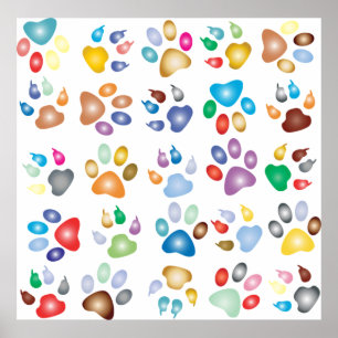 Colourful prismatic rainbow animal poster