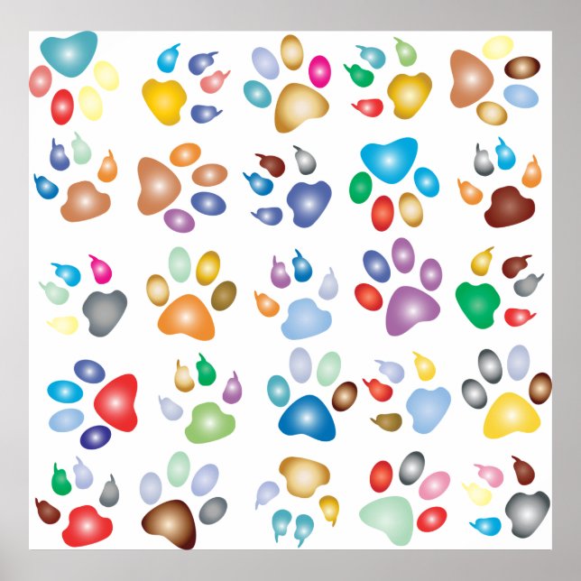 Colourful prismatic rainbow animal poster (Front)