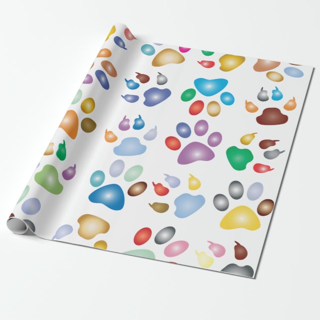 Colourful prismatic rainbow animal wrapping paper (Unrolled)