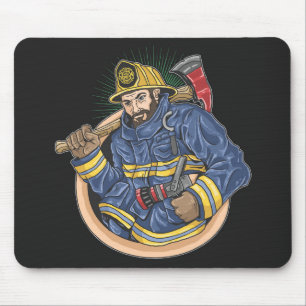 Colourful Professional Firefighter Mouse Mat