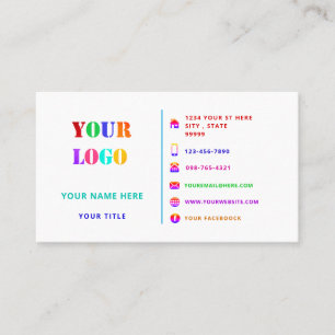 Colourful Professional Logo, Info, Motto - Fresh Business Card