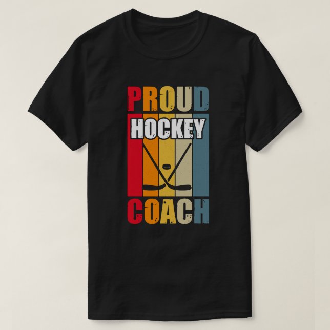 Colourful Proud Hockey Coach  T-Shirt (Design Front)