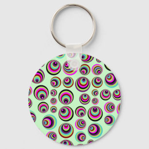 Colourful Psych Spots + your background & idea Key Ring