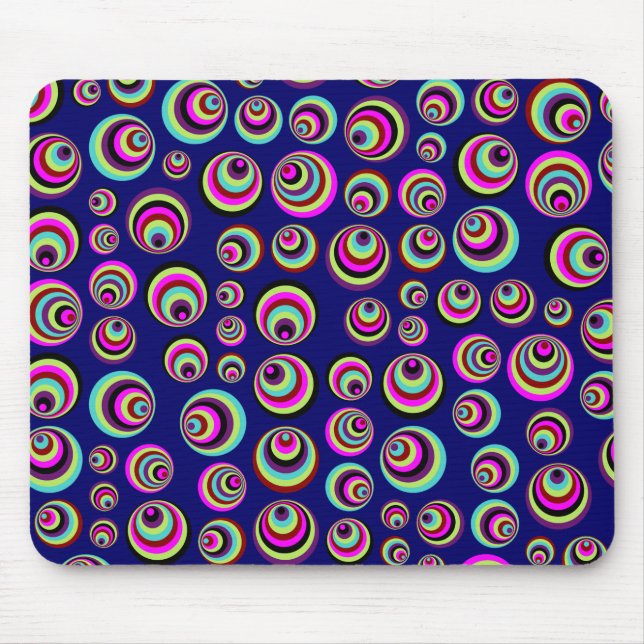 Colourful Psych Spots + your background & idea Mouse Mat (Front)