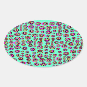 Colourful Psych Spots + your background & idea Oval Sticker