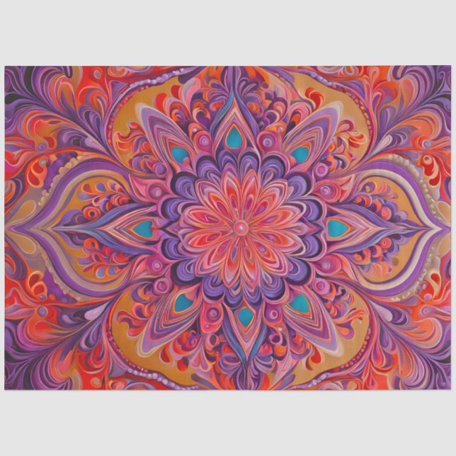 Colourful Psychedelia Airbrush Art Tissue Paper (Front)