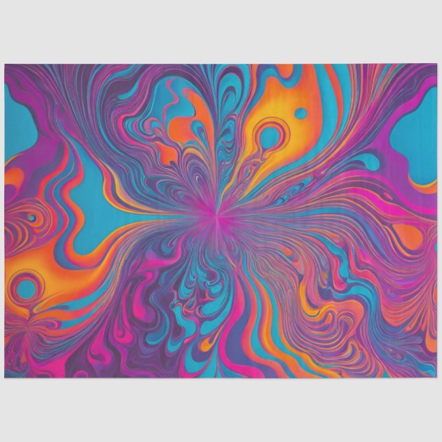 Colourful Psychedelia Airbrush Art Tissue Paper (Front)