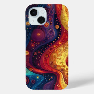 Colourful Psychedelic Abstract Art iPhone 15 Case