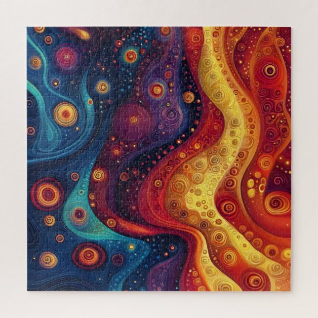 Colourful Psychedelic Abstract Art Jigsaw Puzzle (Vertical)