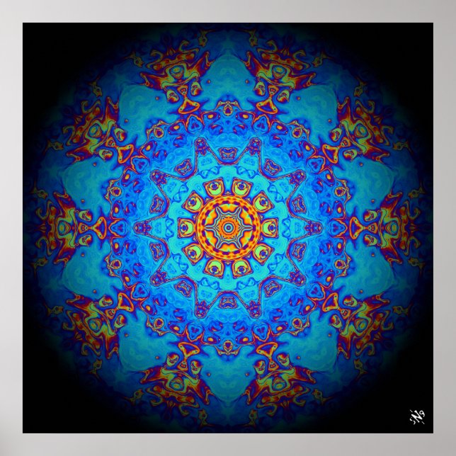 Colourful psychedelic abstract pattern poster (Front)