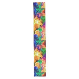 Colourful Psychedelic Abstract Rainbow Long Table Runner