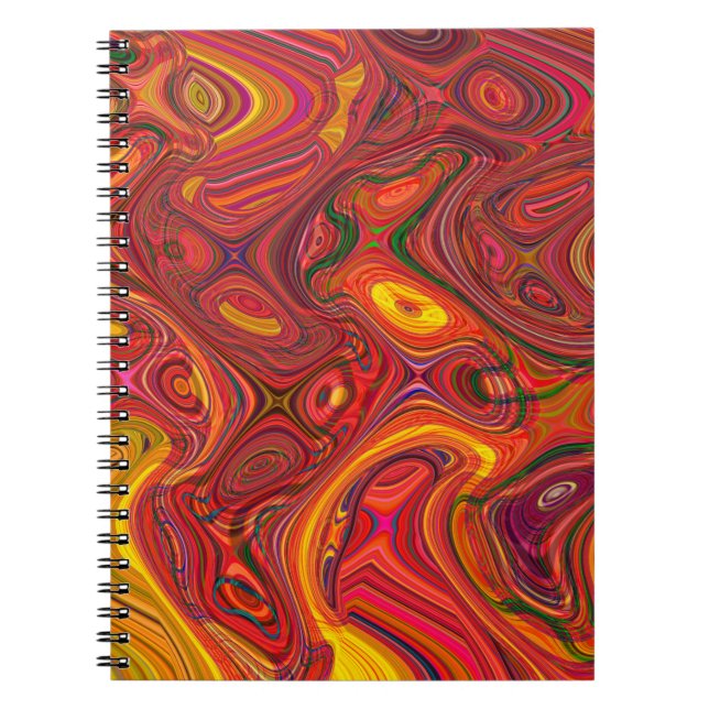 Colourful psychedelic background made of interweav notebook (Front)
