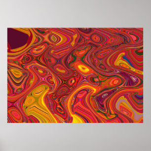 Colourful psychedelic background made of interweav poster