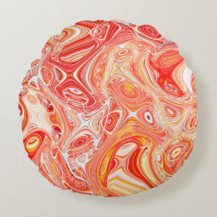 Colourful psychedelic background made of interweav round cushion