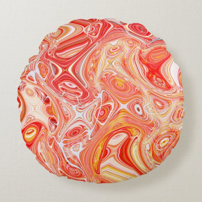 Colourful psychedelic background made of interweav round cushion (Front)