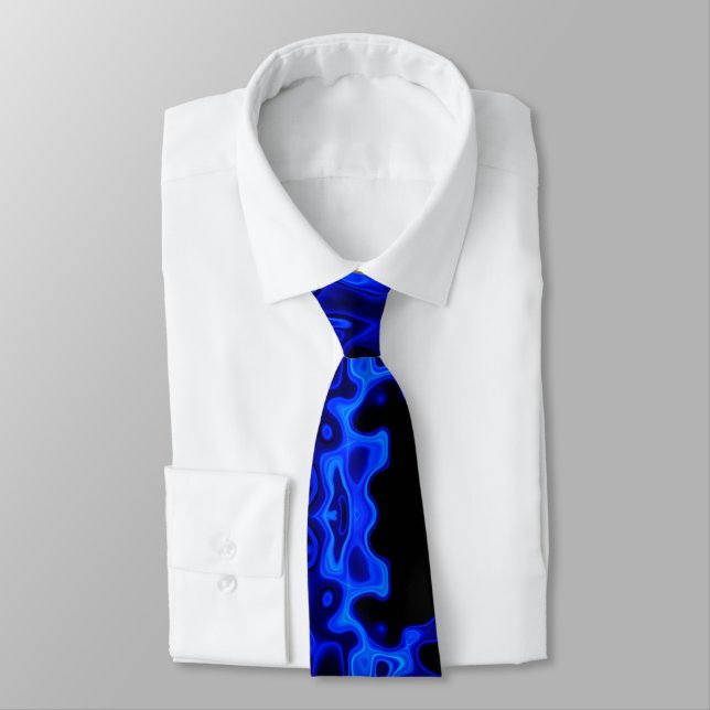Colourful psychedelic Blue Tie (Tied)
