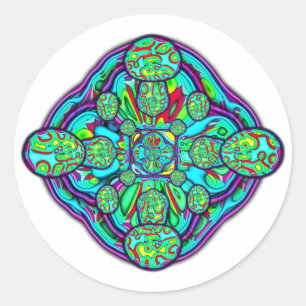 Colourful psychedelic bubble universe v2 classic round sticker