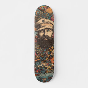 Colourful psychedelic Captain Nemo Skateboard