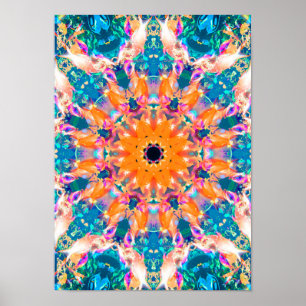 Colourful Psychedelic Dreamy Mandala Poster