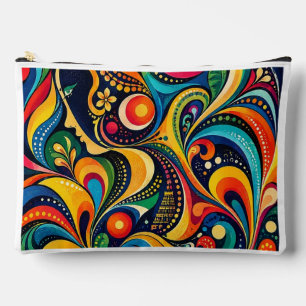 Colourful Psychedelic Face  Accessory Pouch