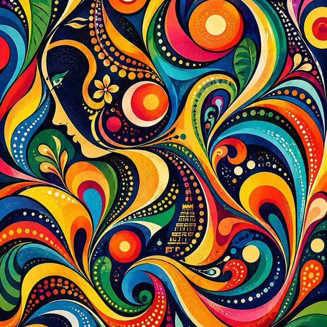 Colourful Psychedelic Face  Duffle Bag (Creator Uploaded)