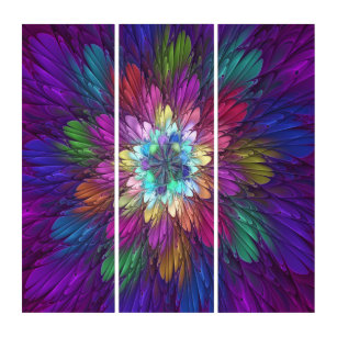 Colourful Psychedelic Flower Abstract Fractal Art