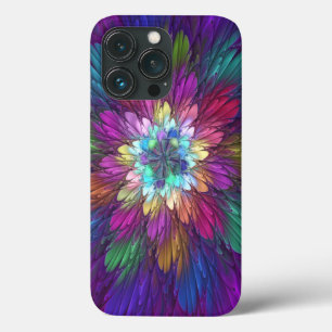 Colourful Psychedelic Flower Abstract Fractal Art iPhone 13 Pro Case