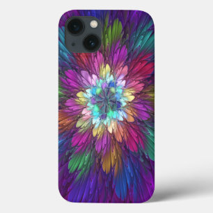 Colourful Psychedelic Flower Abstract Fractal Art iPhone 13 Case