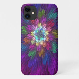 Colourful Psychedelic Flower Abstract Fractal Art iPhone 11 Case