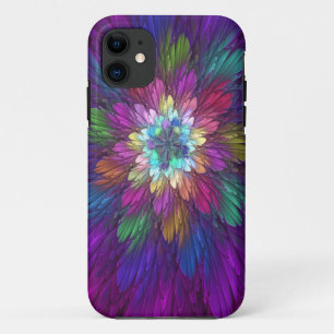 Colourful Psychedelic Flower Abstract Fractal Art iPhone 11 Case