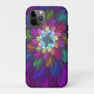 Colourful Psychedelic Flower Abstract Fractal Art iPhone 11 Pro Case