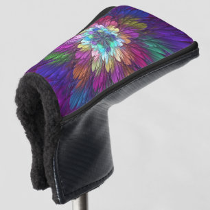 Colourful Psychedelic Flower Abstract Fractal Art Golf Head Cover